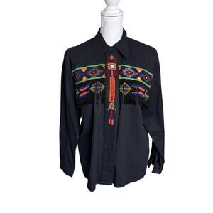 Vintage Lew Magram Beaded Southwestern Festival Western Top Women’s 10
